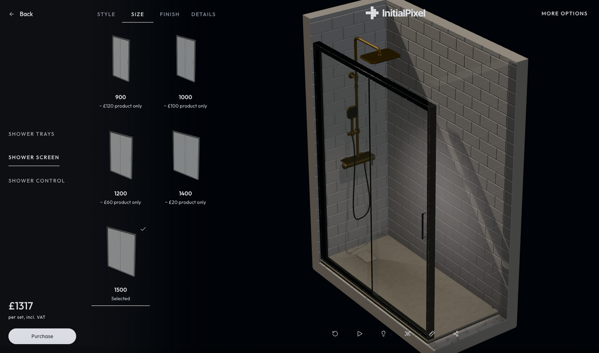 Choosing a shower screen size in Assembler